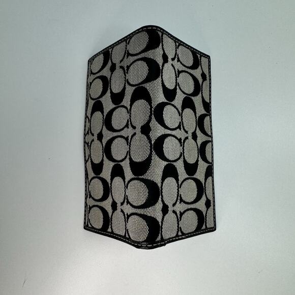 Black Signature Coach Checkbook Cover with Pen Holder - Picture 7 of 7